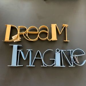 Dream Imagine wall sign home decor brand new